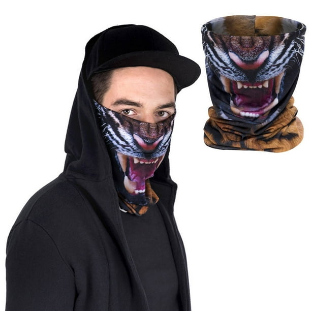 Men Women Seamless Outdoor Riding 3D Printing Quick-Drying Windproof Mask